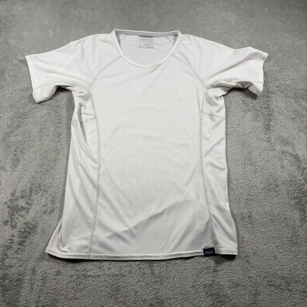 Patagonia Capilene Lightweight T-Shirt Women Small White Short Sleeve Baselayer